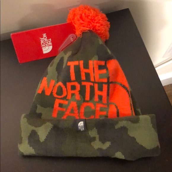 north face camo beanie